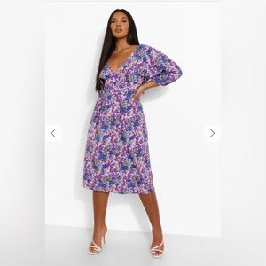 Boohoo Puff sleeve midi dress